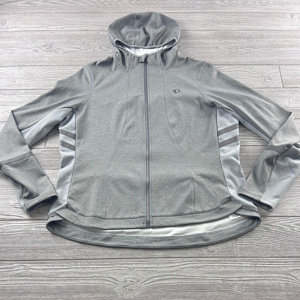 Pearl Izumi Elite Womens XXL Gray Full Zip Cycling Hoodie Jacket 1403